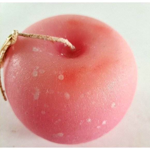 Vance Kitira Apple Candle Pink Unlit 3" Decorative Centerpiece Fruit Spotting - Picture 3 of 4